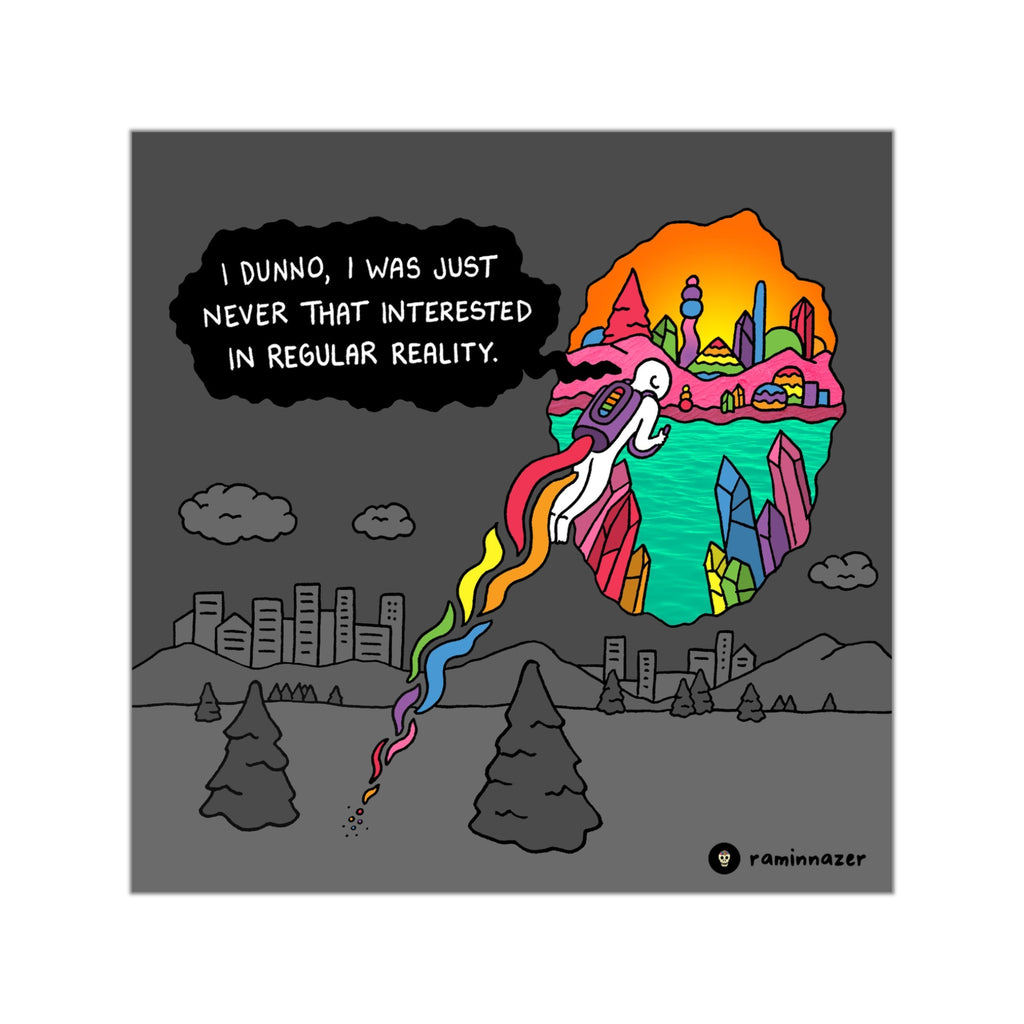 REGULAR REALITY (Square Vinyl Sticker) – Ramin Nazer