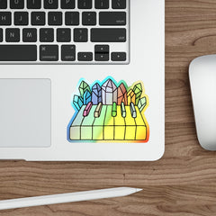 CRYSTAL PIANO (Holographic Die-cut Sticker)